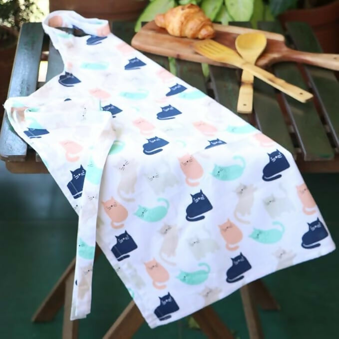 Oak & Lily 100% Cotton Kitchen Apron-Multicolour | Grocsy