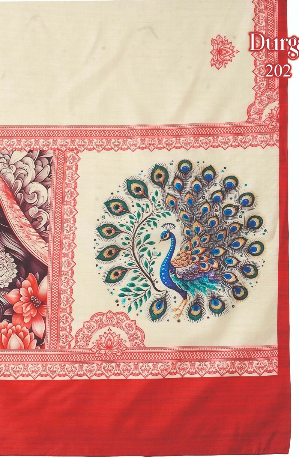 Joban Fashion Silk Blend Off White Color Garad Saree | Grocsy