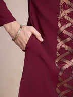 Vastranavya Traditional Festival Wear Pure Silk Thread & Sequence Embroidered Work Kurta | Grocsy