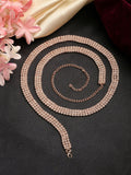 NVR Women's Rose Gold-Polished AD-Studded 3 Layered Kamarbandh Waist Chain | Grocsy