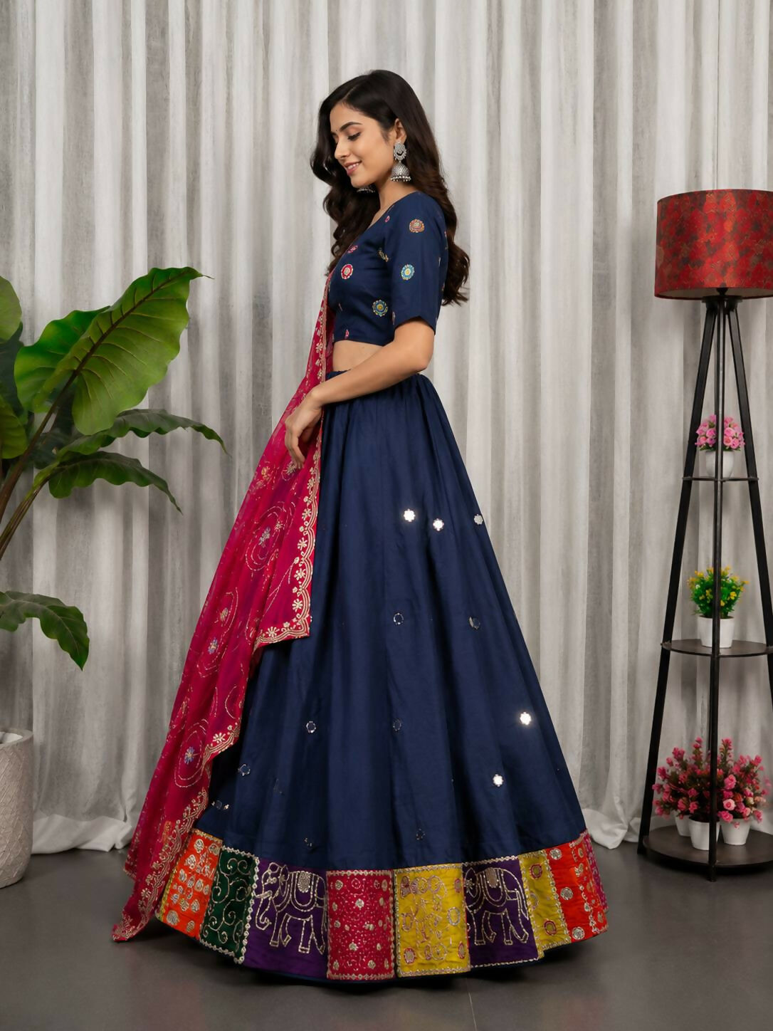 Lehenga Mart Blue Designer Navratri Lehenga Choli for Women | Grocsy