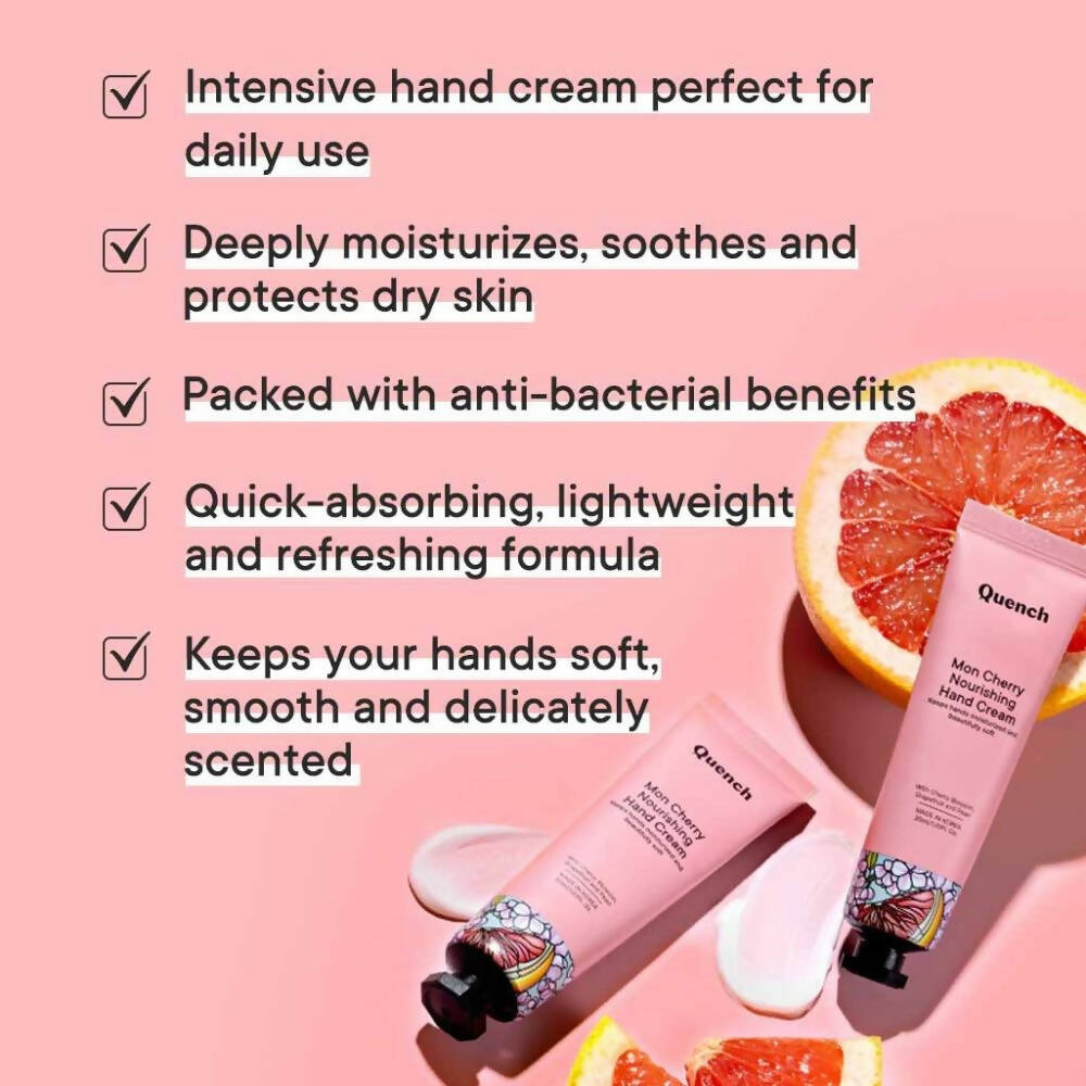 Quench Botanics Mon Cherry Nourishing Hand Cream - Korean Skincare | Grocsy