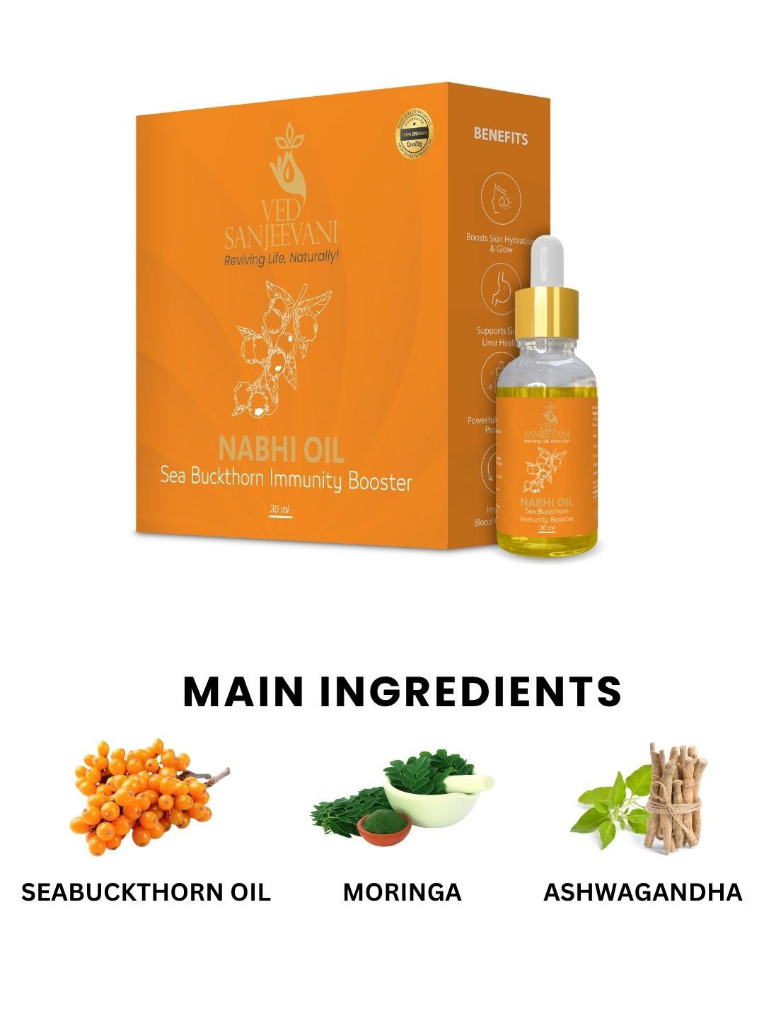 Ved Sanjeevani Seabuckthorn Nabhi Oil | Grocsy