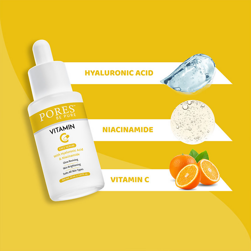Pores Be Pure Vitamin C Serum With Ethyl Ascorbic Acid & Hyaluronic Acid | Grocsy