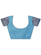 Shree Shyam Fashion Linen Cotton Sky Blue Saree | Grocsy