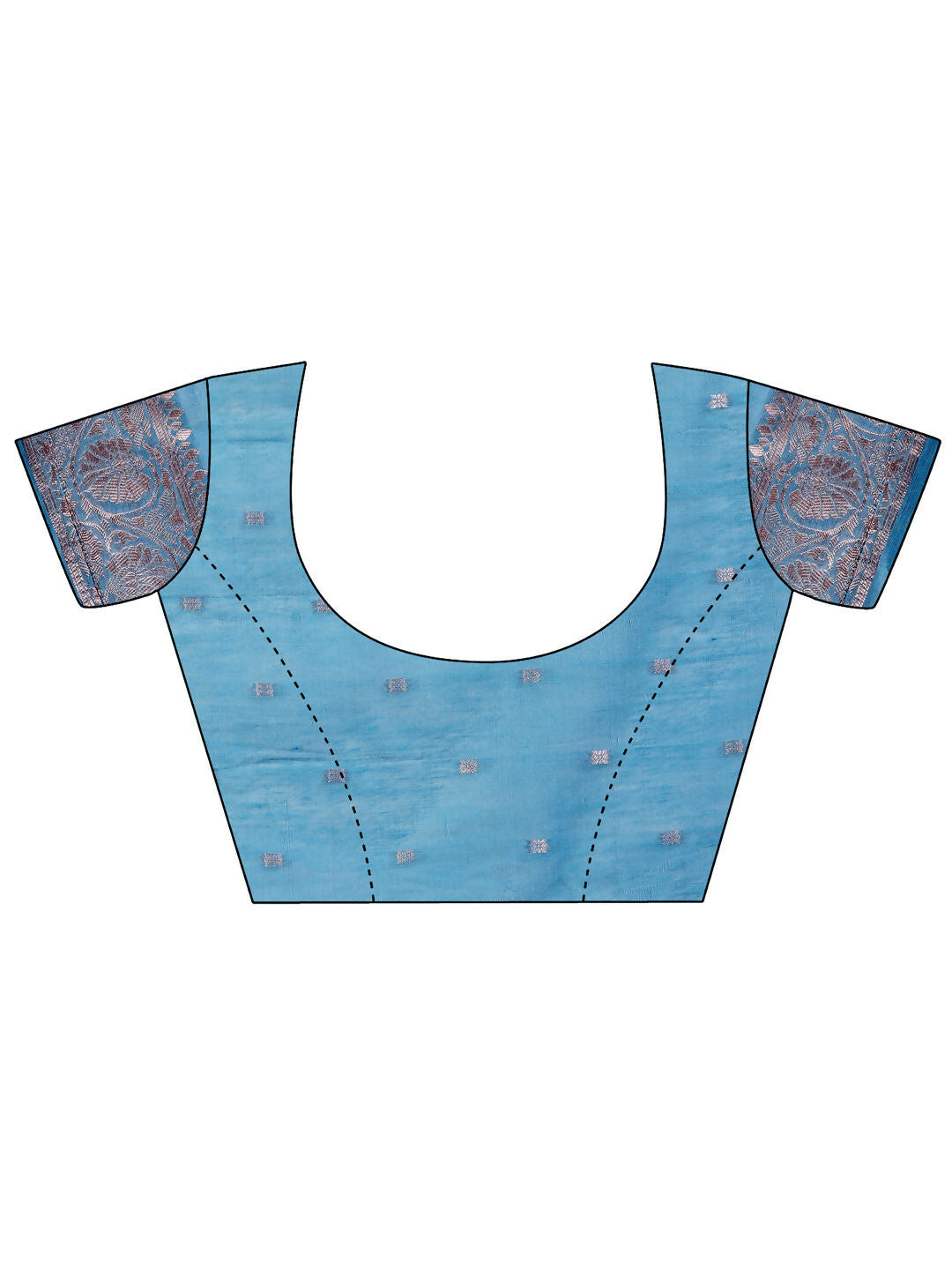 Shree Shyam Fashion Linen Cotton Sky Blue Saree | Grocsy