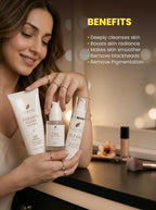 Flawora Set of Golden Glow Face Wash, D-Tan Lotion and 24k Golden Glow Face Serum | Grocsy