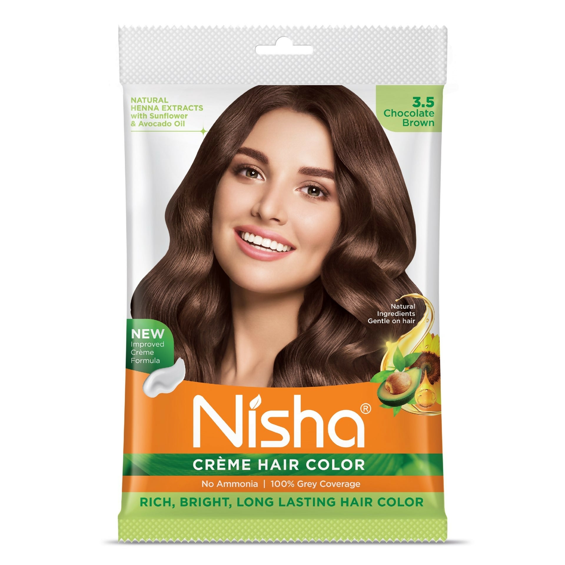Nisha Creme Hair Color for Women - Chocolate Brown | Grocsy