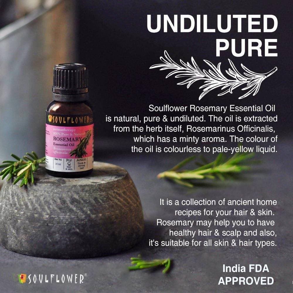 Soulflower Rosemary Oil for Healthy Hair and Shiny Skin | Grocsy