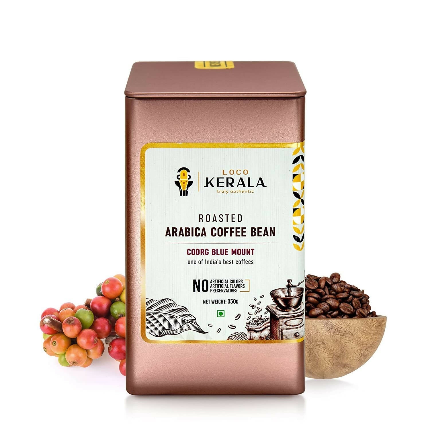 LocoKerala Coorg Blue Mount Roasted Arabica Coffee Bean | Grocsy