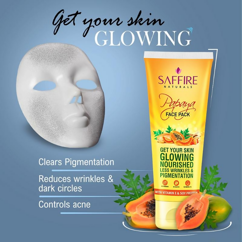 Saffire Naturals Papaya Face Pack | Grocsy
