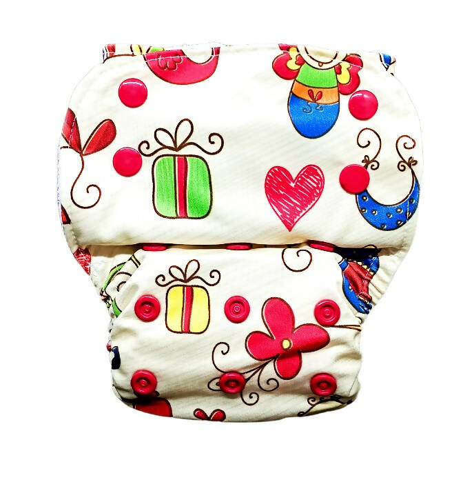 Kindermum Nano Aio Cloth Diaper With 2 Organic Cotton Inserts- Baby Doodle For Kids | Grocsy