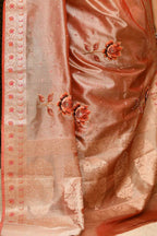 Joban Fashion Orange Saree Tissue Applick With Mirror | Grocsy
