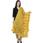 A R Silk Pakka Phulkari Fancy Dupatta Color Yellow Dupatta or Chunni | Grocsy