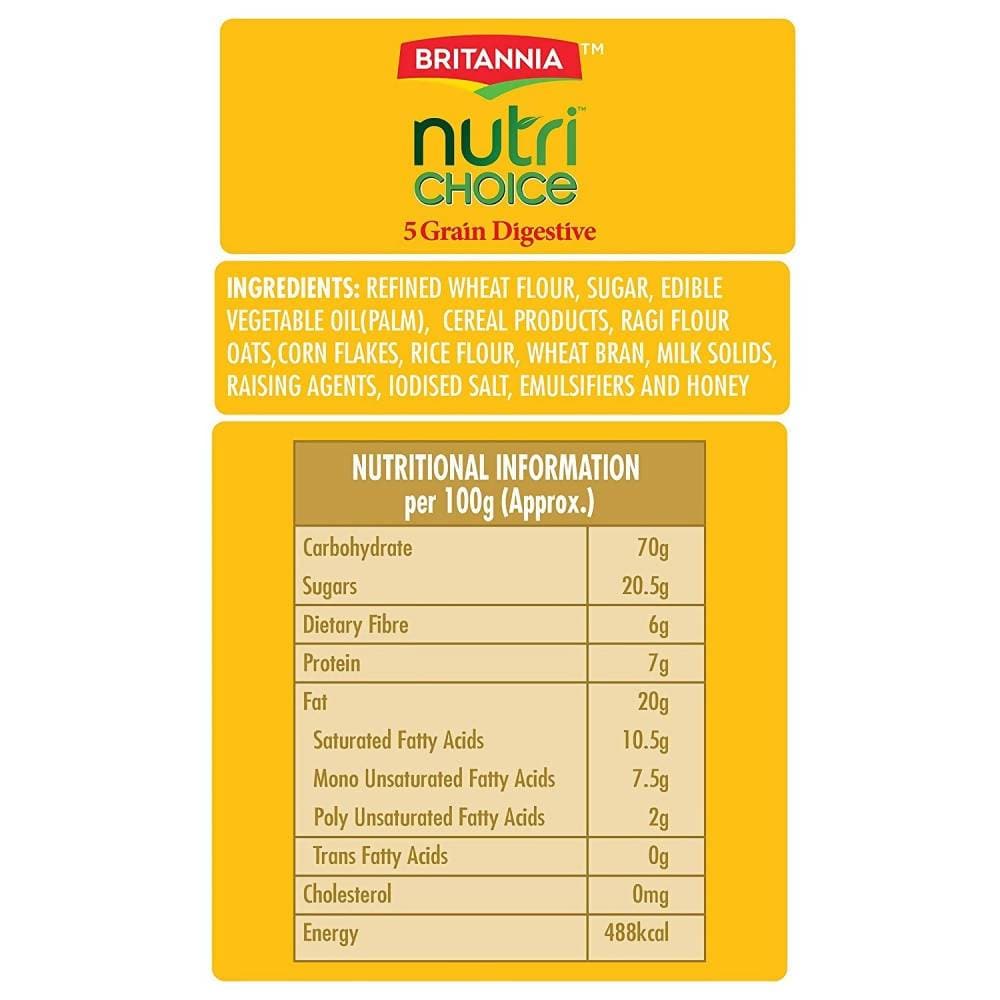 Britannia NutriChoice 5 Grain Digestive Hi-Fibre | Grocsy
