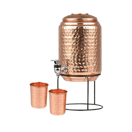 Not Available Copper Water Dispenser with 2 Glass and Stand | Grocsy