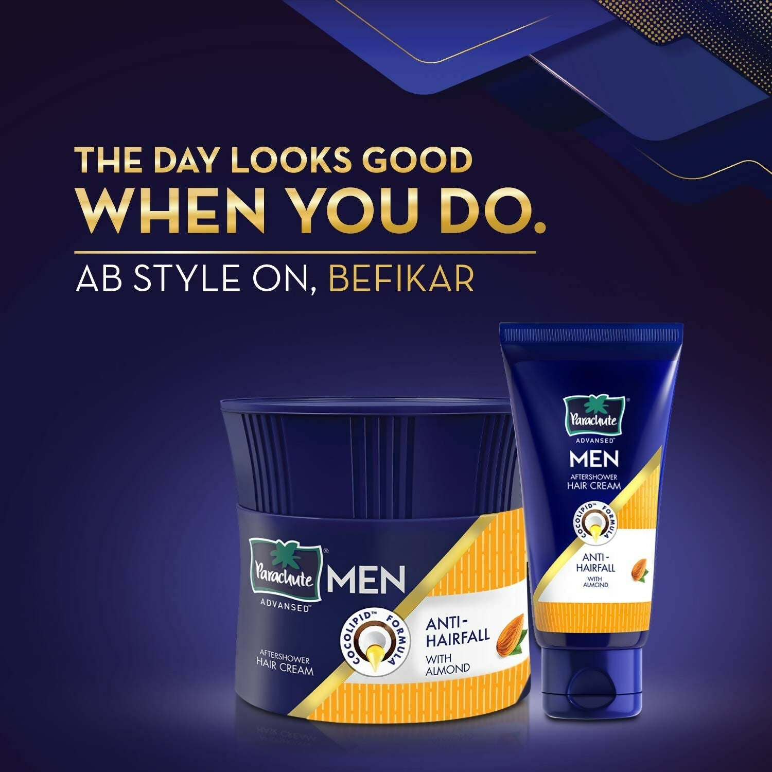 Parachute Hair Cream For Men, Anti Hairfall With Almond After Shower | Grocsy