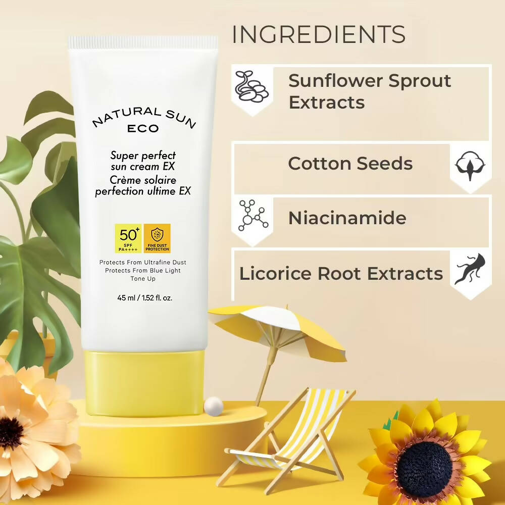 The Face Shop Natural Sun Eco Super Perfect Sun Cream Ex-SPF 50 - Korean Skincare | Grocsy