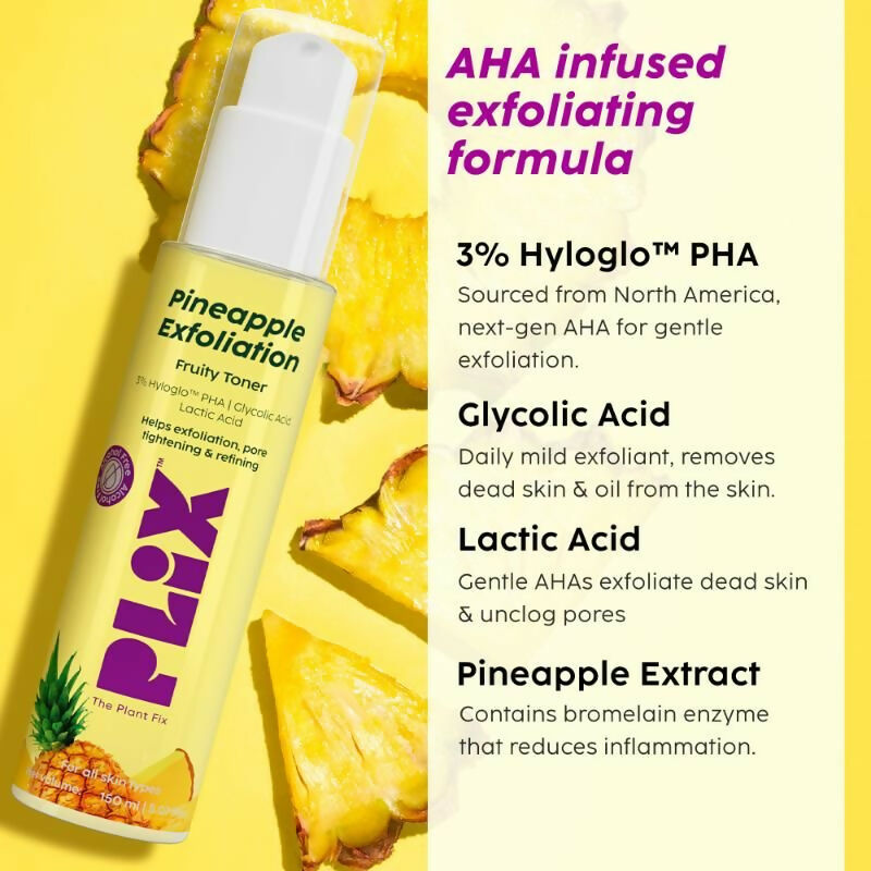 PLIX The Plant Fix Pineapple Depigmentation Regime With Face Wash, Toner, Serum & Moisturizer | Grocsy