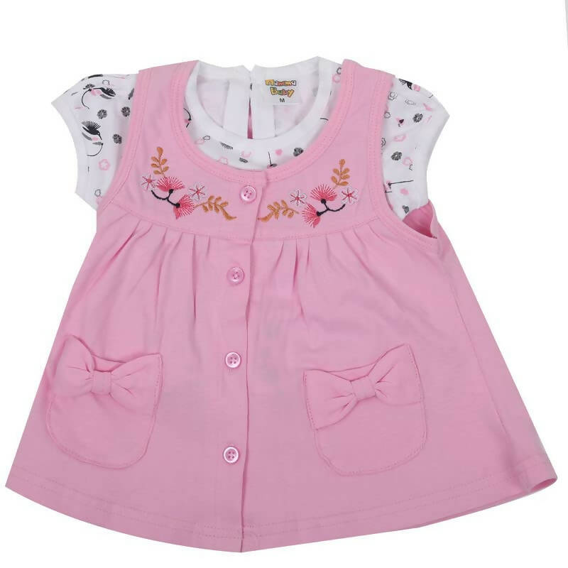NammaBaby Baby Girl's A-Line Mini Frock Dress - Pink 114 | Grocsy