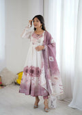 Joban Fashion Onion Pink Kurta Set Organza Sequin Embroidery Work | Grocsy