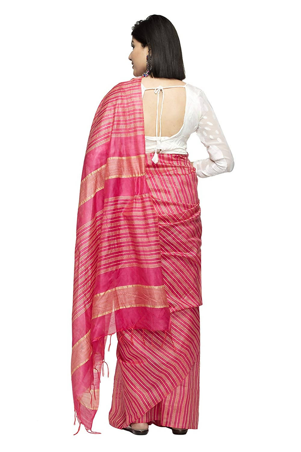 Mominos Fashion Magenta Color Bhagalpuri Saree | Grocsy