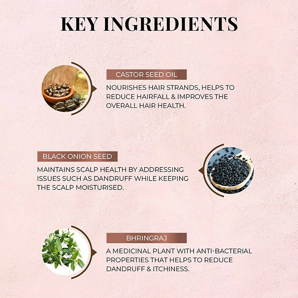 Just Herbs Anti Hairfall Natural Hair Mask With Castor & Black Onion Seed | Grocsy