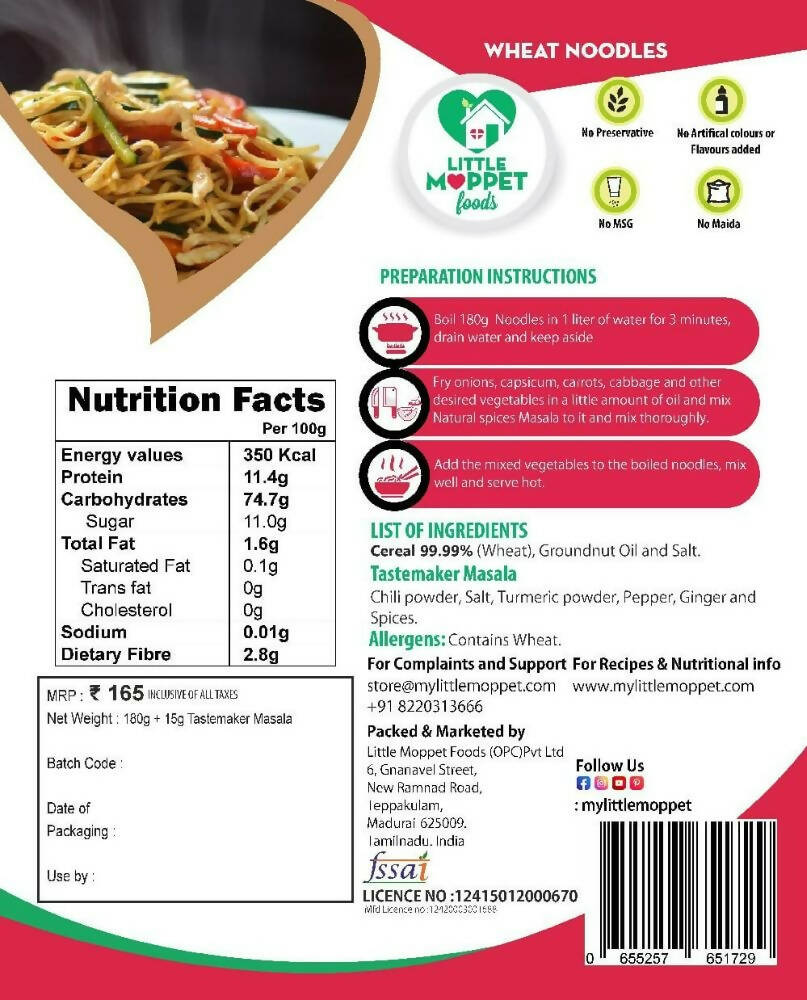 Little Moppet Foods Wheat Noodles | Grocsy