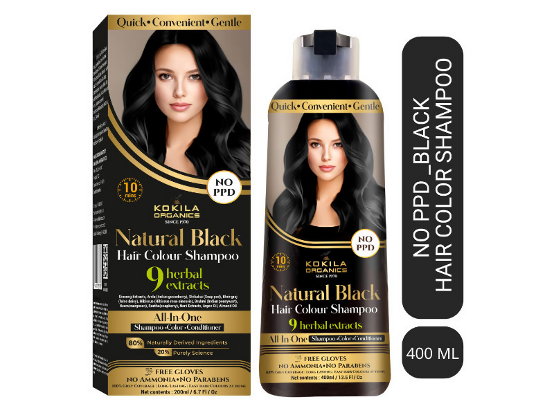 Kokila Organics NO PPD Shampoo Hair Colour - Black | Grocsy