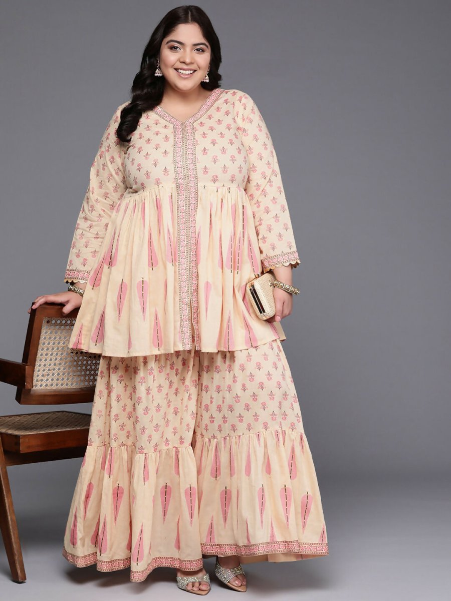 Ahalyaa Women's Traditional wear Co-ords - Tan | Grocsy