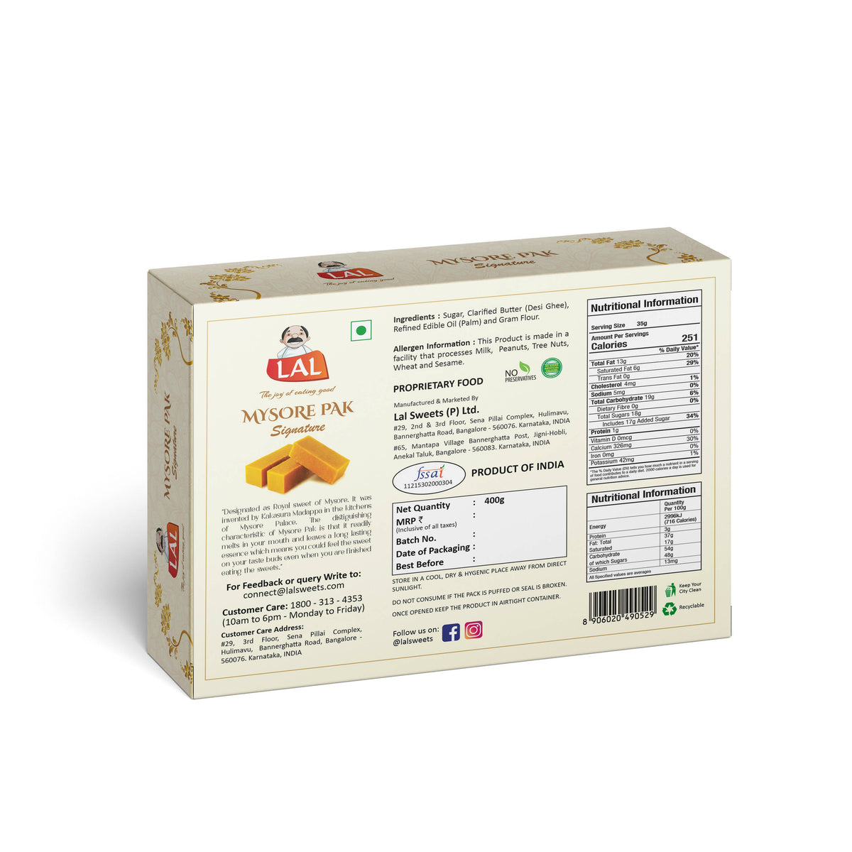 Lal Sweets Mysore Pak Signature | Grocsy