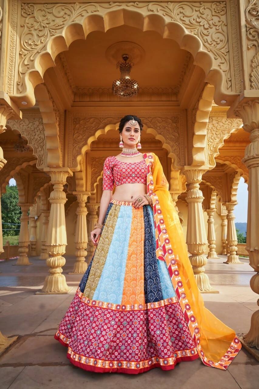 Multi Color Lehengas Choli for Women Modern Stylish Lengha Choli with Dupatta by Infinity Export | Grocsy