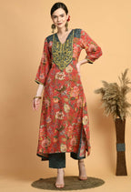 Joban Fashion Red Maslin Kurta Set | Grocsy