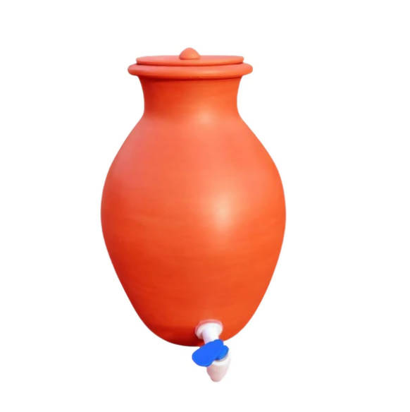Tamas Handmade & Eco-Friendly Earthen Pot With Clay Lid & Tap | Grocsy