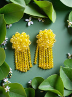 Inhanns Handmade Crystal Water Fall Earrings - Short - Lemon Yellow Small | Grocsy