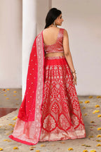Joban Fashion Fuchsia Soft Pure Handloom Banarasi Silk Lehenga | Grocsy