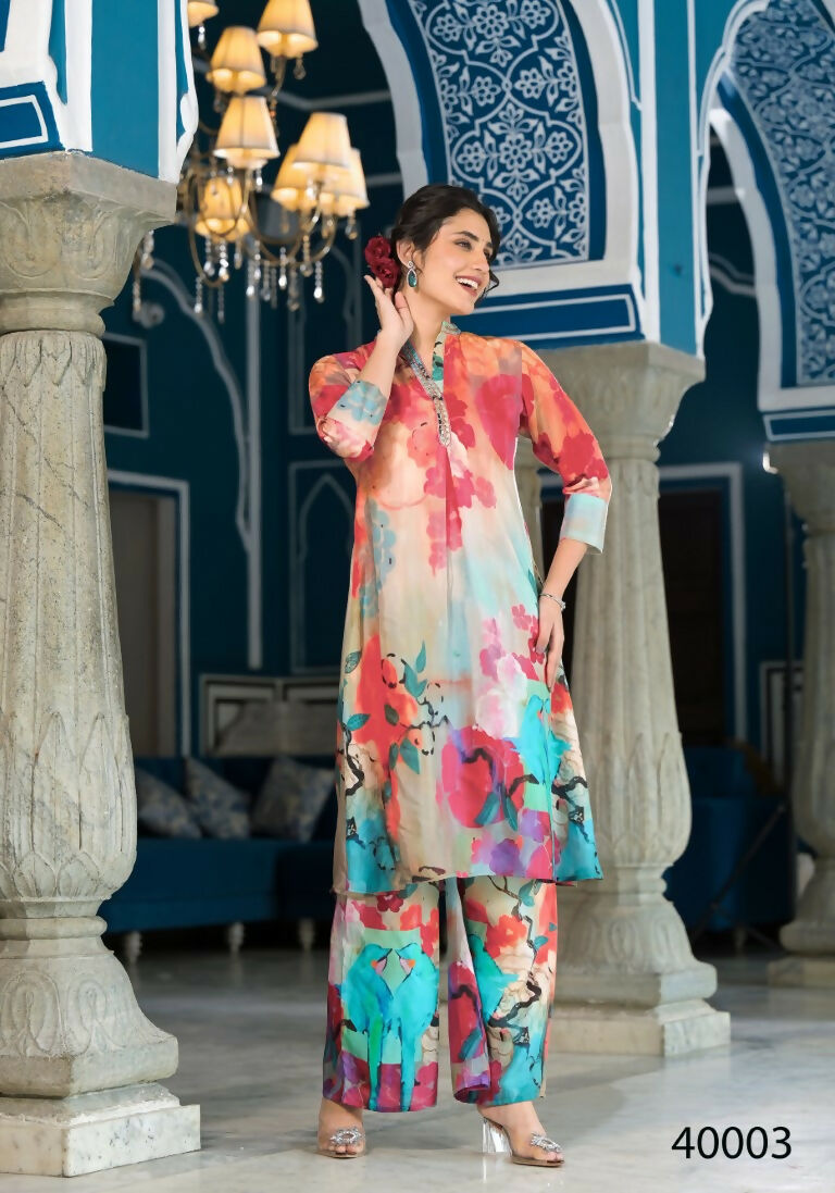 Designer Stylish Light Brown With Sky Pure Muslin Stitched Suit - Apoorva | Grocsy