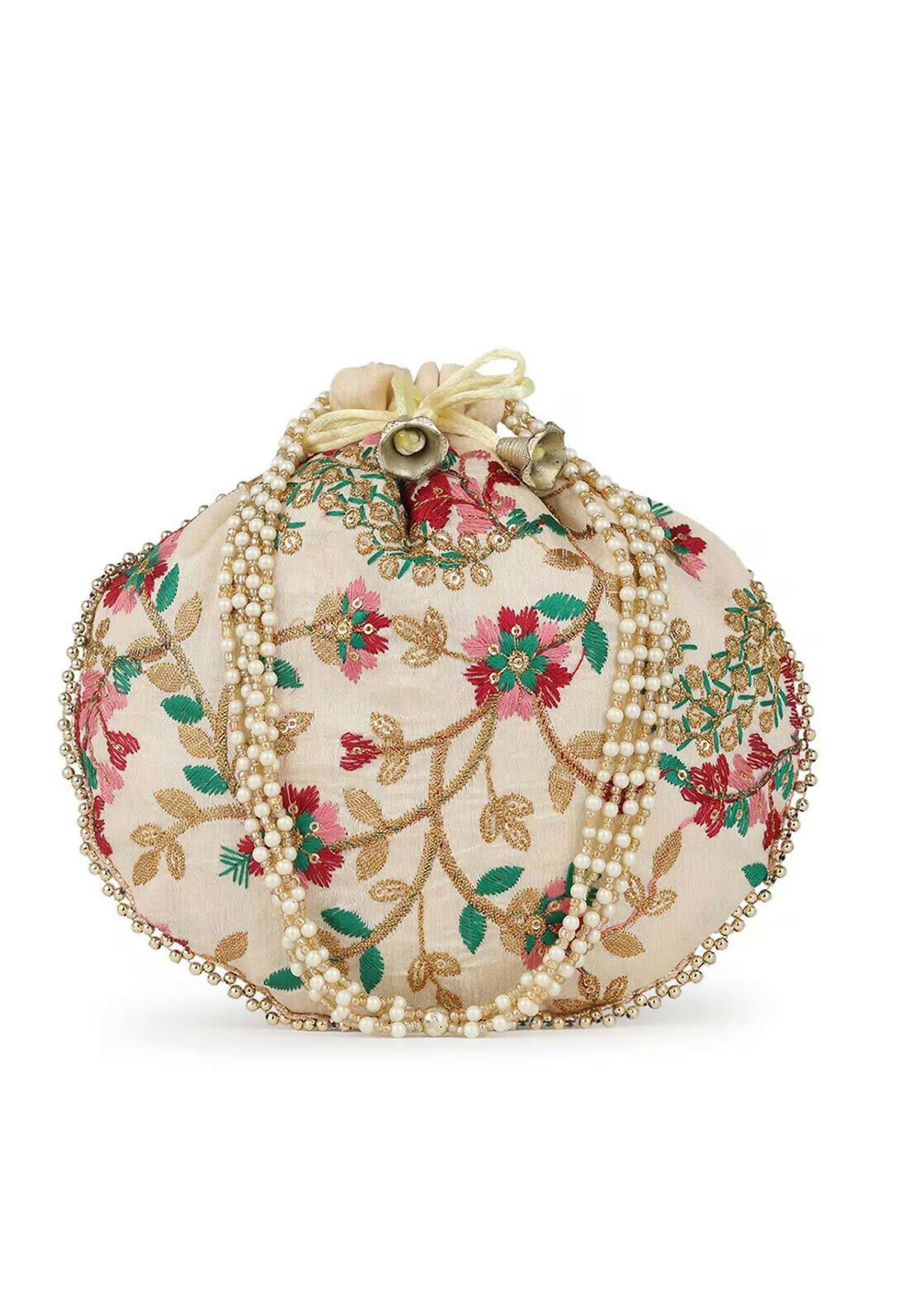 Joban Fashion Embroidered Potli Clutch - Multicolor | Grocsy