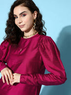 Ahalyaa Women's Traditional wear Kurta Set - Burgundy | Grocsy