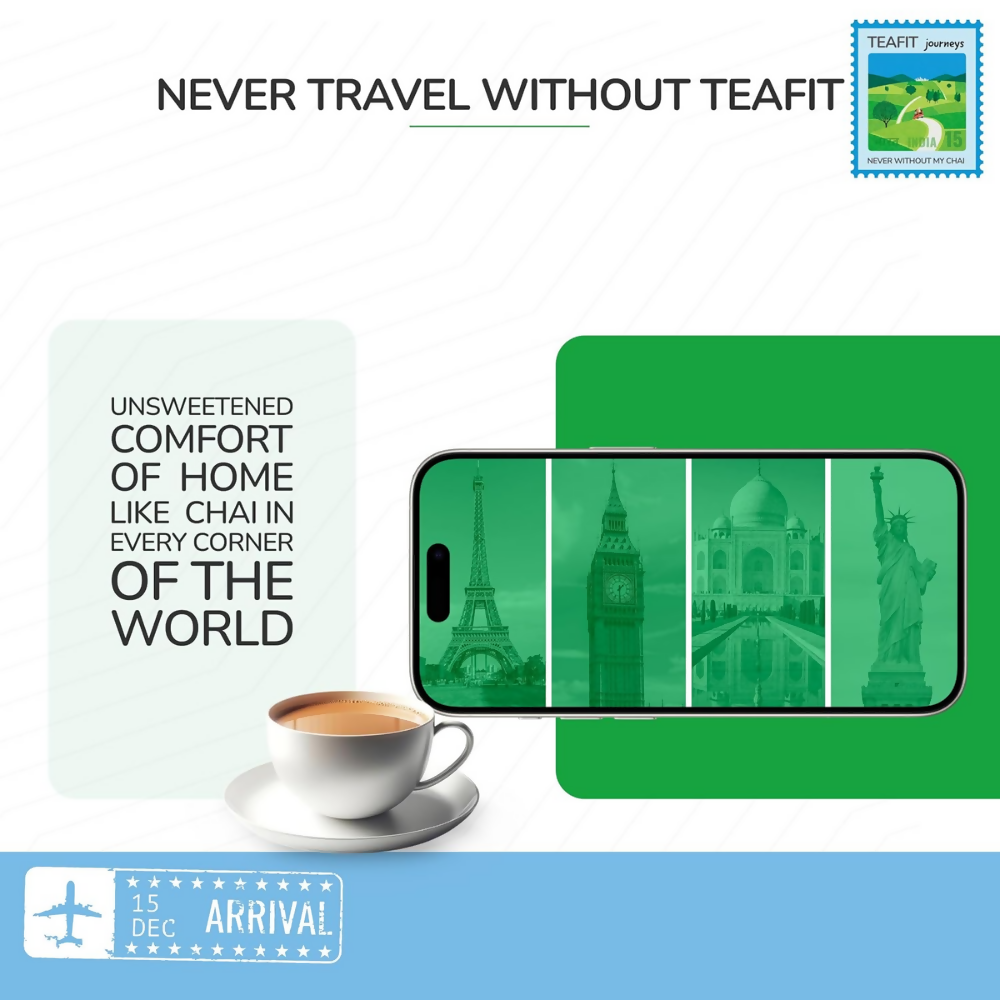 TeaFit No Sugar Instant Ginger Tea Premix - Travel Pack | Grocsy
