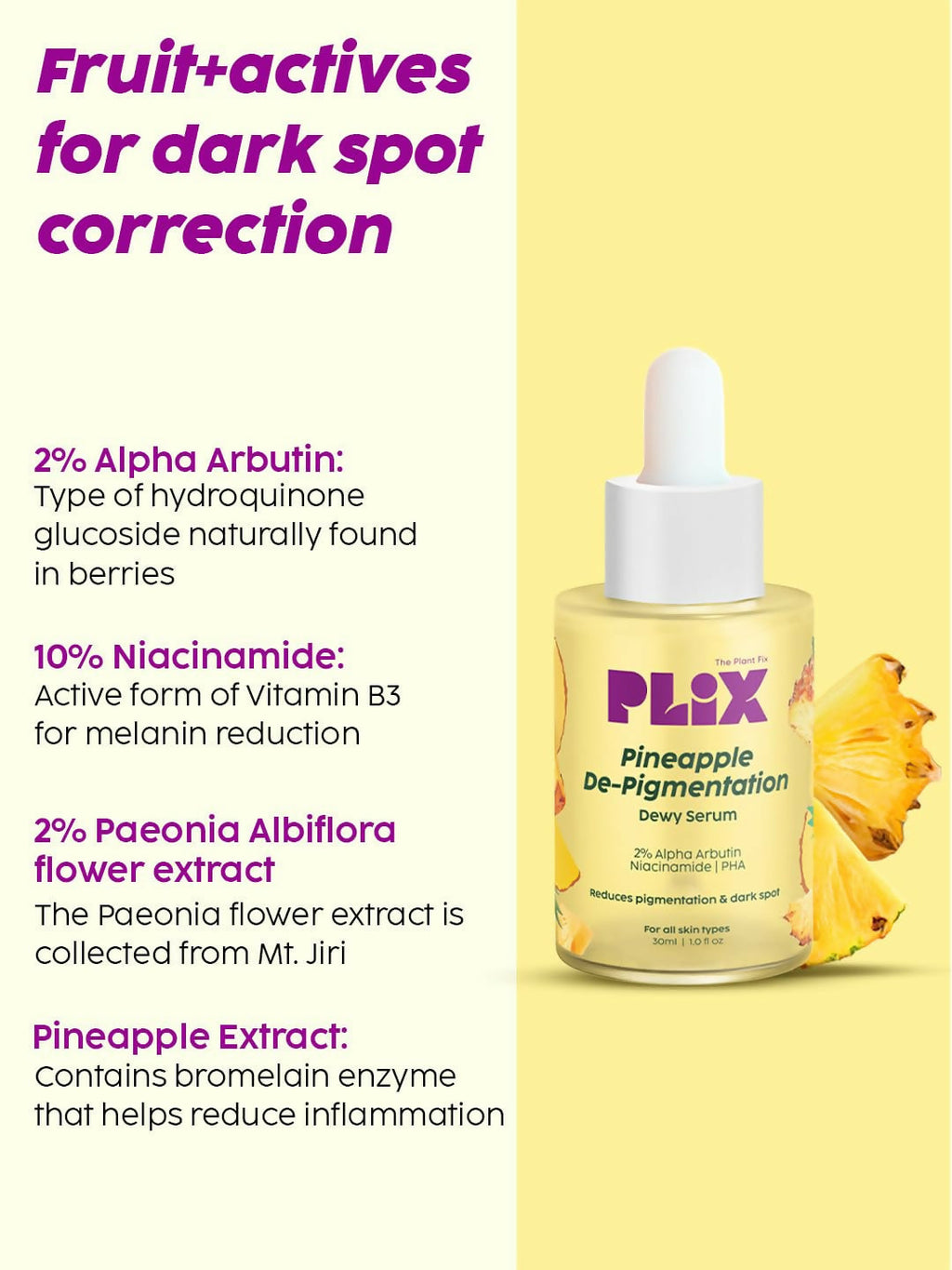PLIX The Plant Fix Pineapple Pigmentation Skincare Regime Combo For Dark Spot Removal | Grocsy
