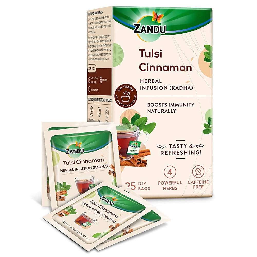 Zandu Tulsi Cinnamon Ayurvedic Infusion Tea | Grocsy
