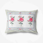 Hand Block Printed Double/Queen 90x108 Inches Bedsheet/Bedspread with 2 Pillow Covers | Grocsy