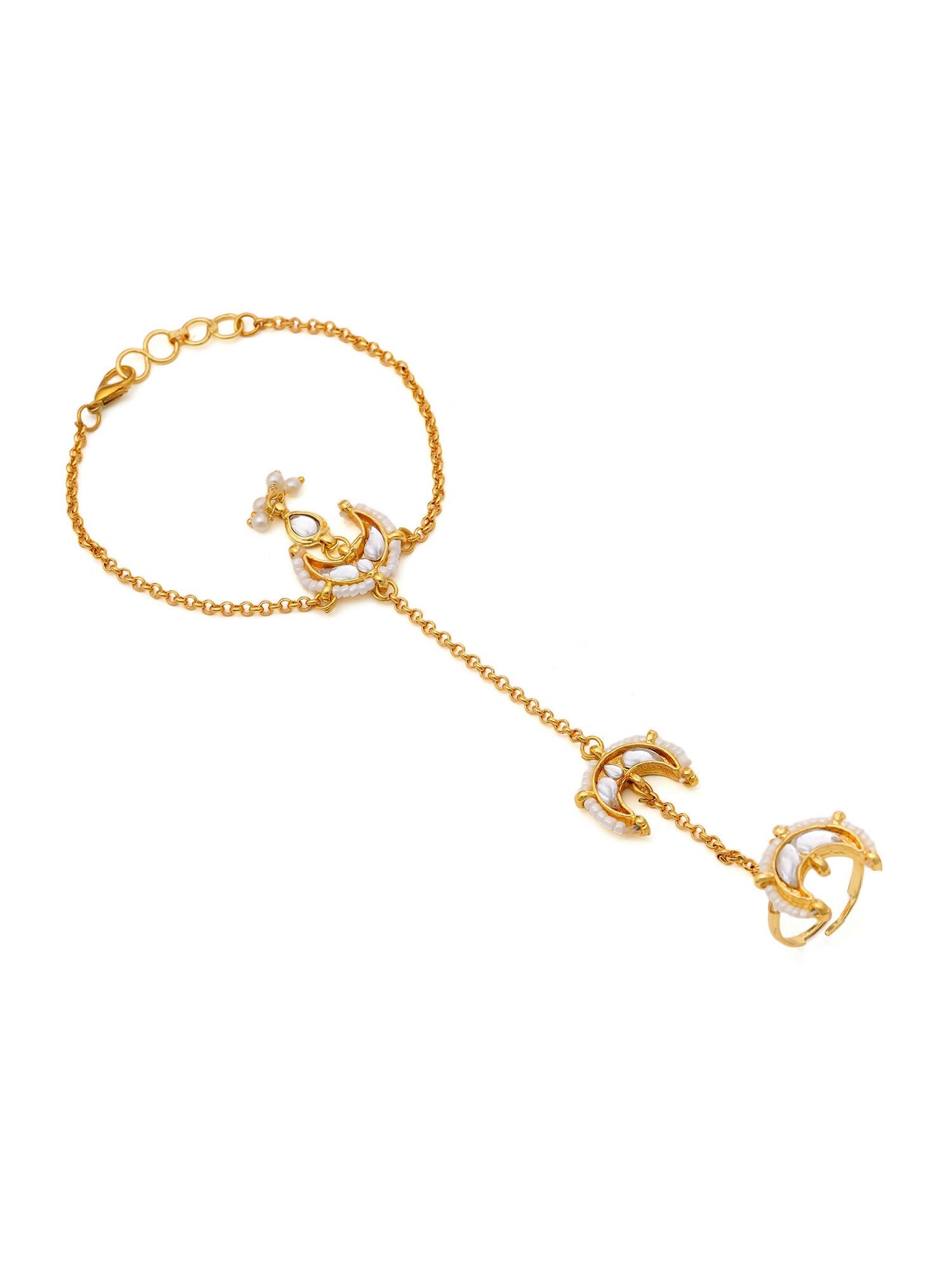 Ruby Raang Gold Chand Kundan Haath Phool | Grocsy