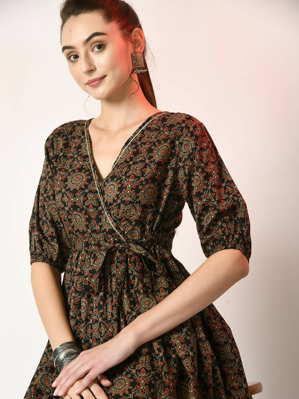 Myshka Women's Multi Empire Printed Dress | Grocsy
