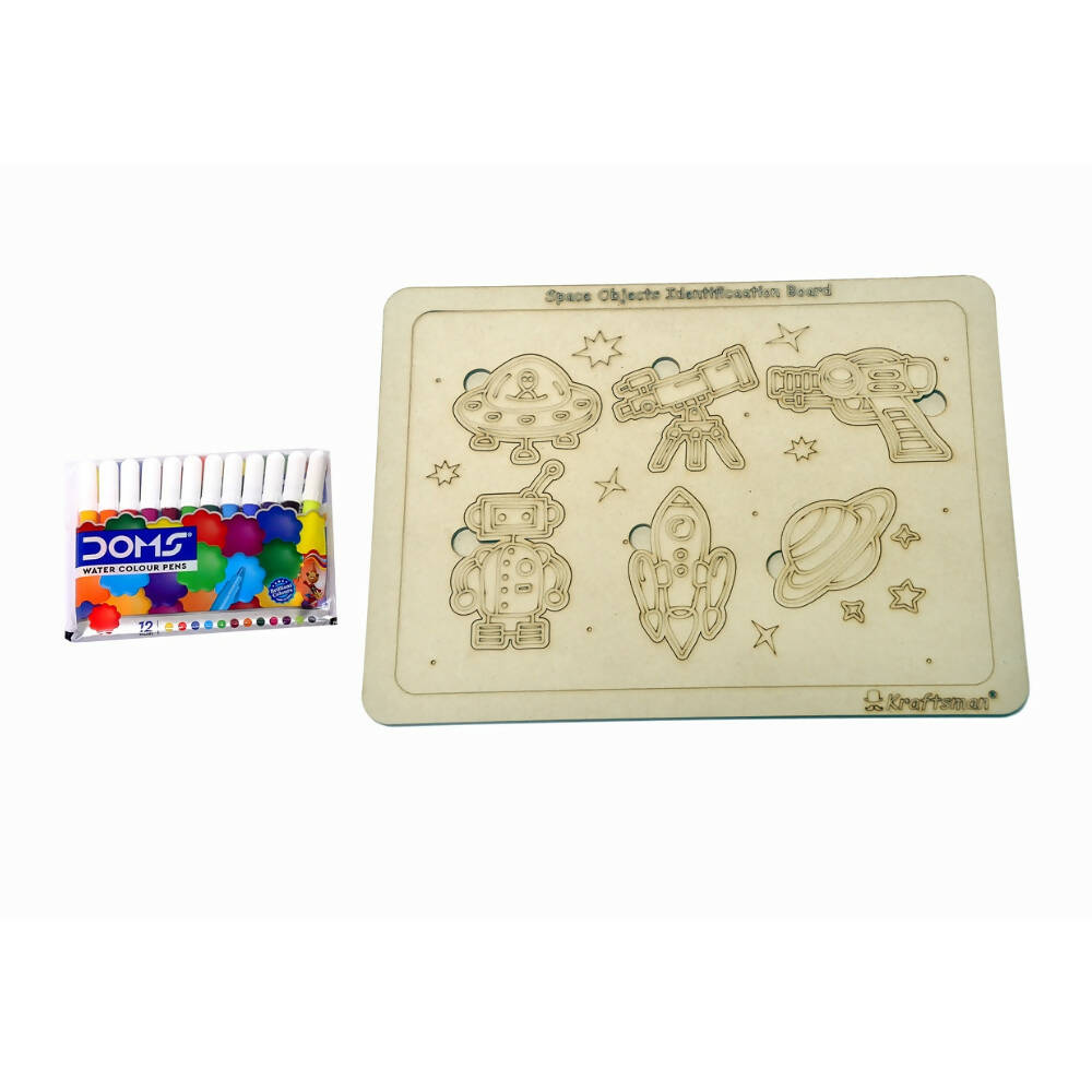 Kraftsman Space Objects Identification Puzzle Board With Color Kit Included | Grocsy