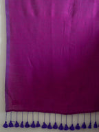 Suta Magenta Solid Cotton Blend Saree | Grocsy