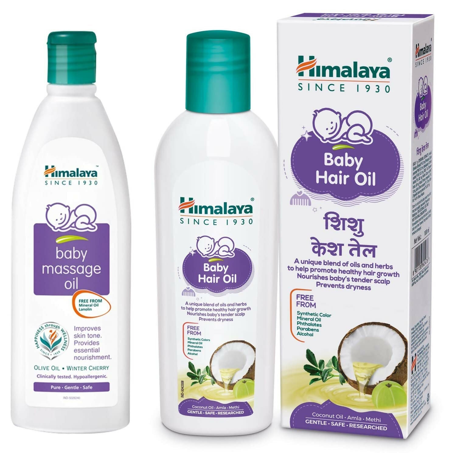 Himalaya Baby Massage Oil & Himalaya Baby Hair Oil Combo | Grocsy