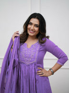 The52 Women's Beautiful Cotton Fabric Embroidery Work Straight Kurta Pant and Dupatta Set | Grocsy