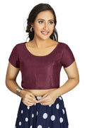 Aastha Fashion Women's Wine Art Silk Designer Festive Wear Readymade Blouse | Grocsy